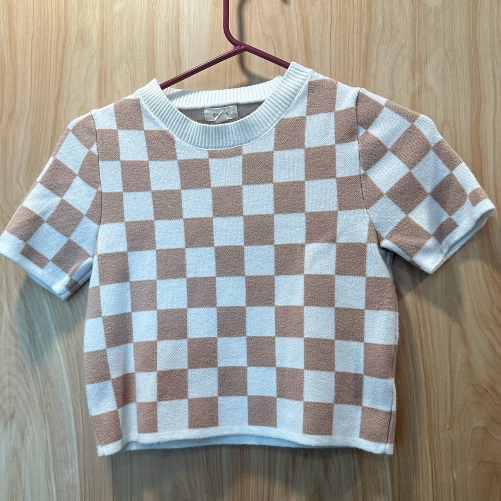Checkers Sweater Top